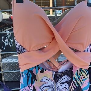 Peach and Floral Swimsuit